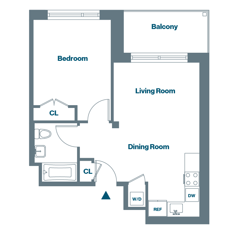 1 Bedroom 3c Floorplan